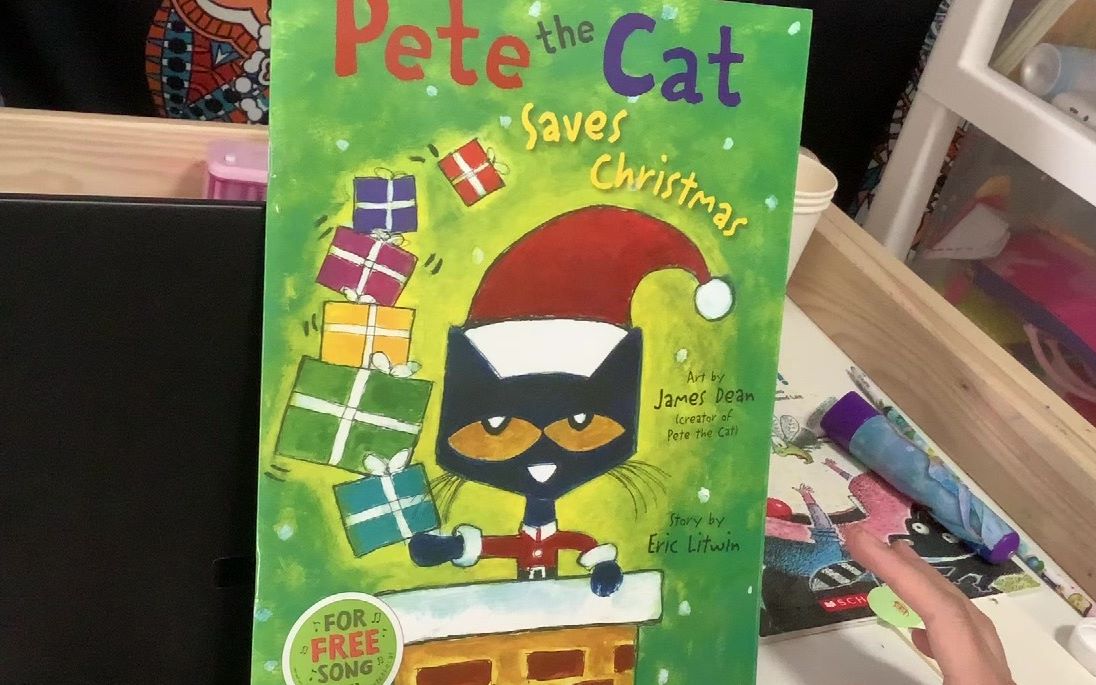 [图]【茉莉学英文】《SAVES CHRISTMAS 皮特猫拯救圣诞节》《PETE THE CAT》（Eric Litwin）大家圣诞快乐【Ja