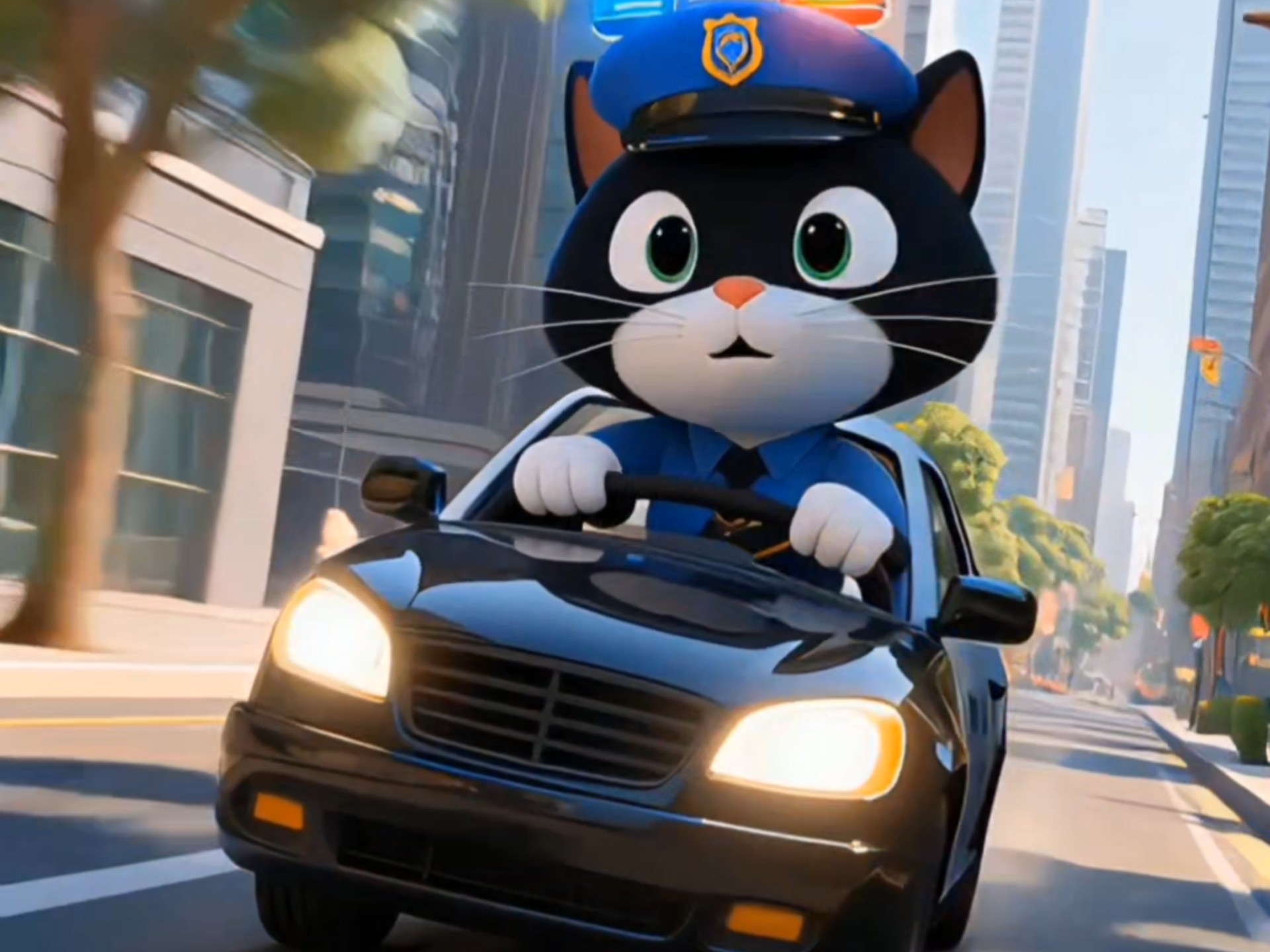 早教儿歌《黑猫警长》来啦,黑猫警长 黑猫警长,喵喵喵,开着警车 开着