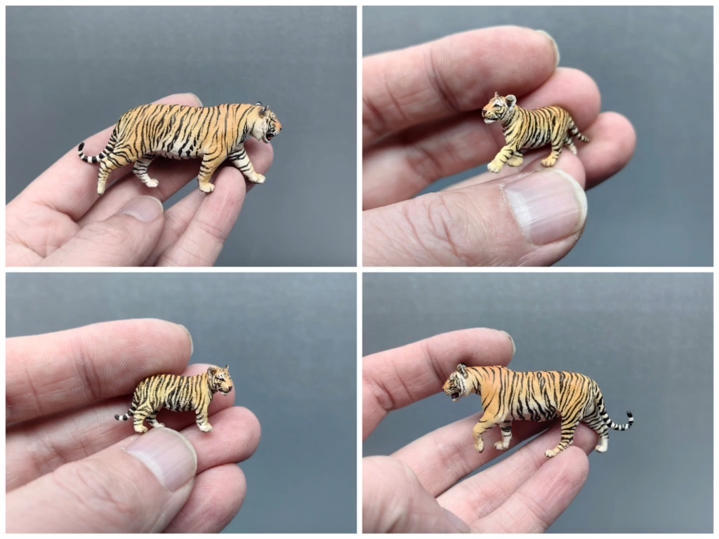 玩乐 自由工作室孟加拉虎1/35比例模型涂装 万兽工作室 狮 大飞虎gk