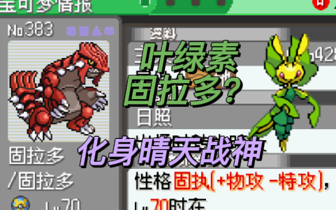 究极绿宝石5日照后的叶绿素固拉多晴天队