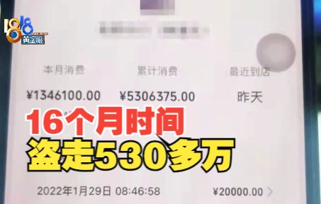 【1818黄金眼】温州一女店员16个月盗走店里530多万哔哩哔哩bilibili