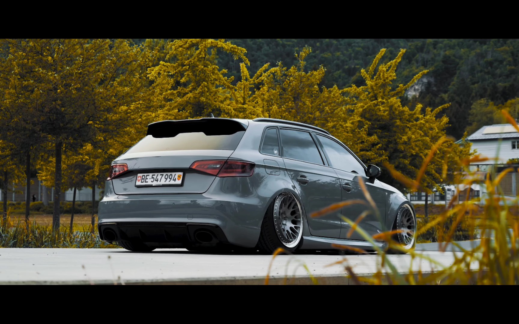 audi rs3 水泥灰宽体 低趴