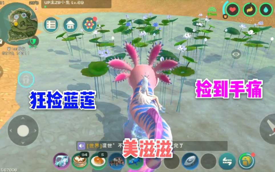 创造与魔法某小伙狂捡蓝莲捡到手痛简直不要太爽啊