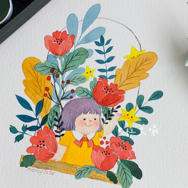 秋色     水彩画  荒木久夫 秋色 水彩画 荒木久夫