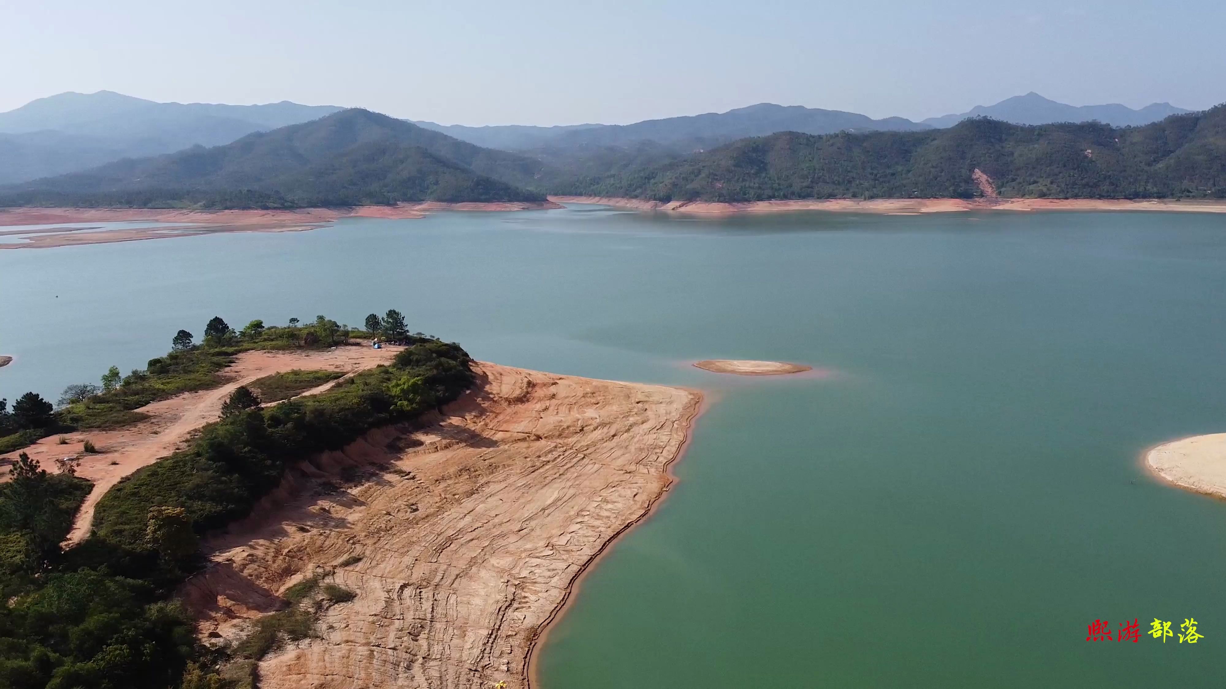 无人机航拍惠东白盆珠水库体验户外露营自驾乐趣享受最美亲子时光