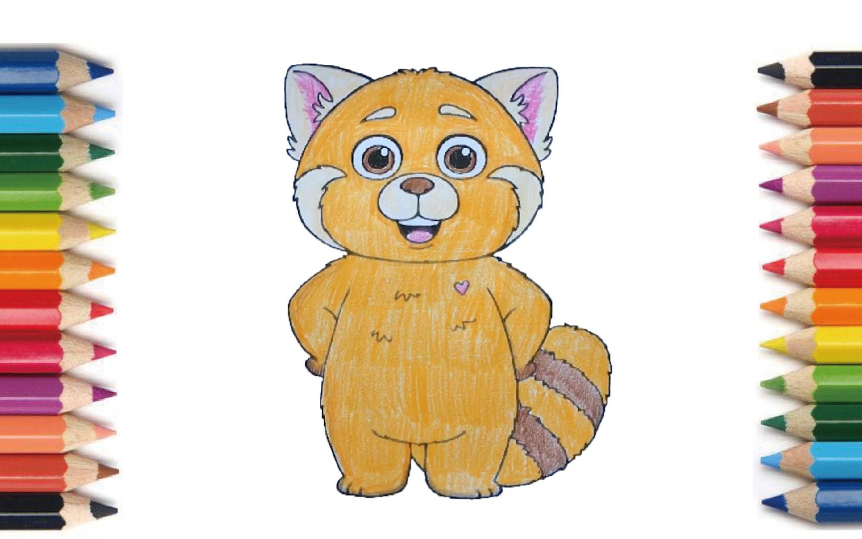 coloringturningredmeileeredpanda涂り絵私时レッサーパンダmeilee