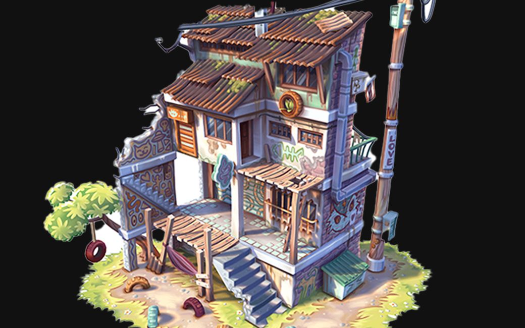 次世代3dmax场景建模教程!花2小时学会游戏场景房子模型制作教学