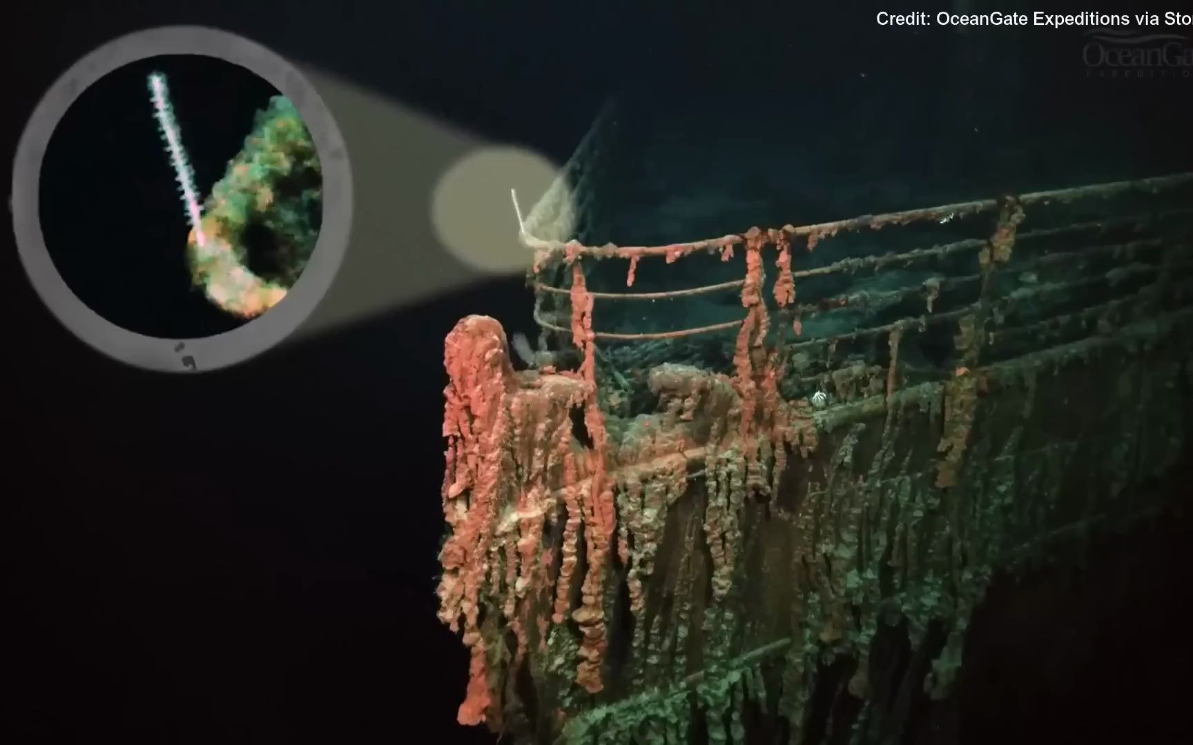 [图]【泰坦尼克号残骸实景】OceanGate Footage Shows Past Expeditions to Titanic Wreckage