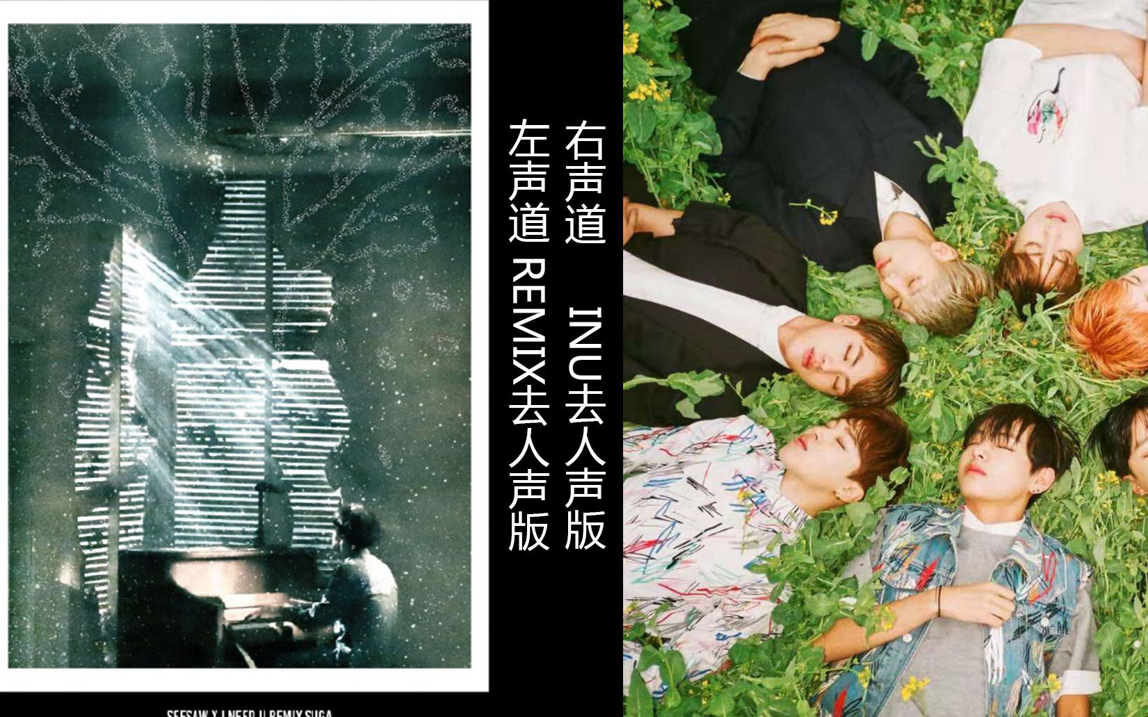 【防弹少年团】【耳机】seesaw×inu remix去人声会怎样?左右声道对比