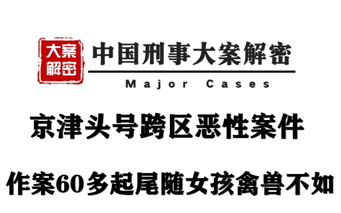 京津头号跨区恶性案件 作案60多起尾随女孩禽兽不如丨中国刑事大案解密丨百里演播哔哩哔哩bilibili