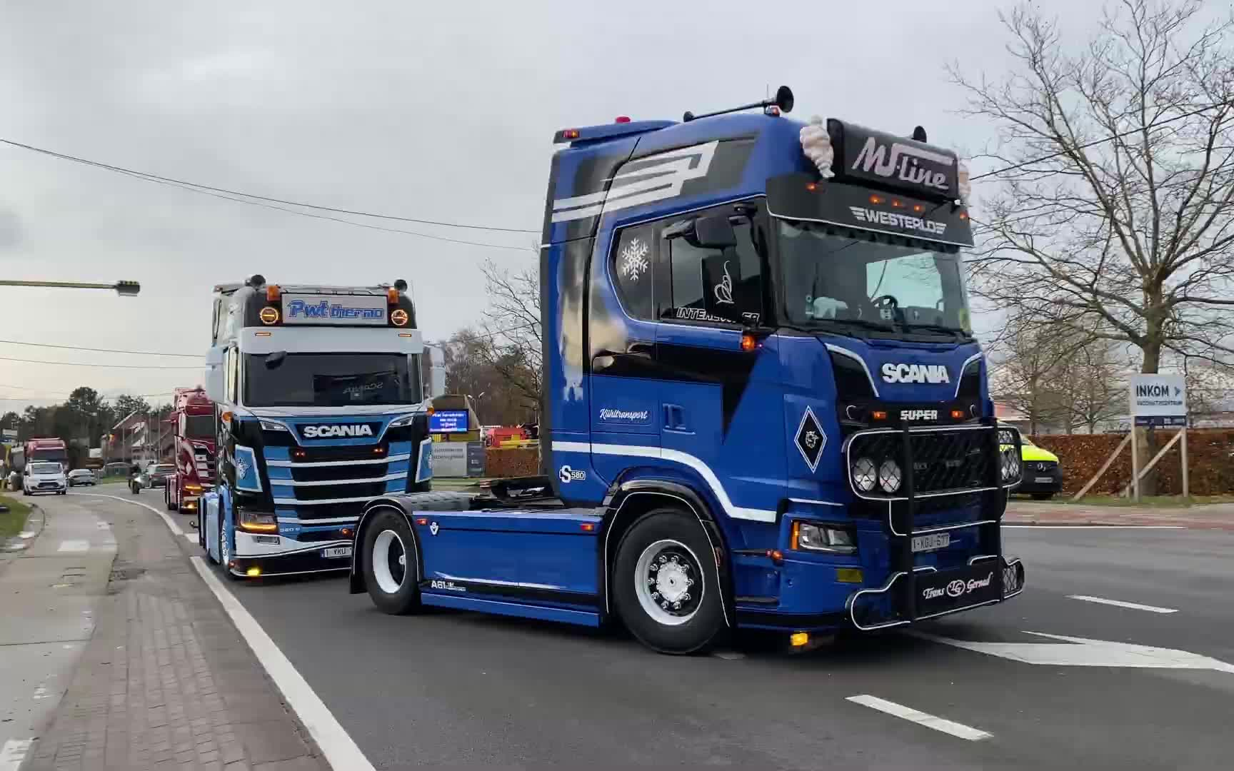 【欧洲卡车】到达2021年比利时推杆灯卡车展的卡车