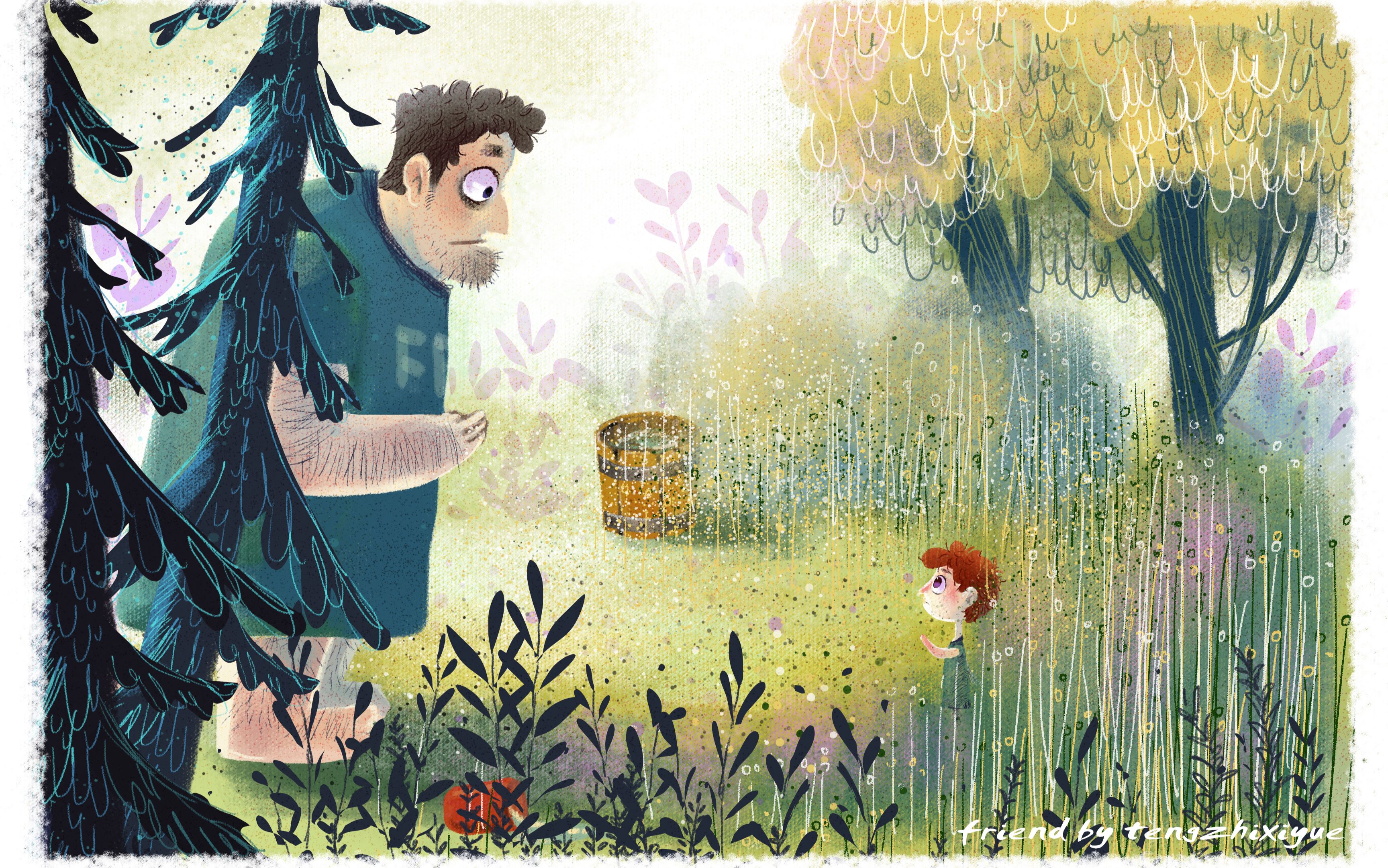 【板绘】巨人与孩子—字幕教程【藤枝西月】