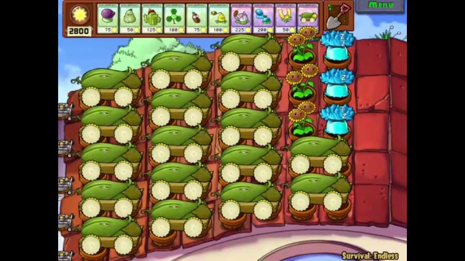 活动作品植物大战僵尸屋顶无尽阵型