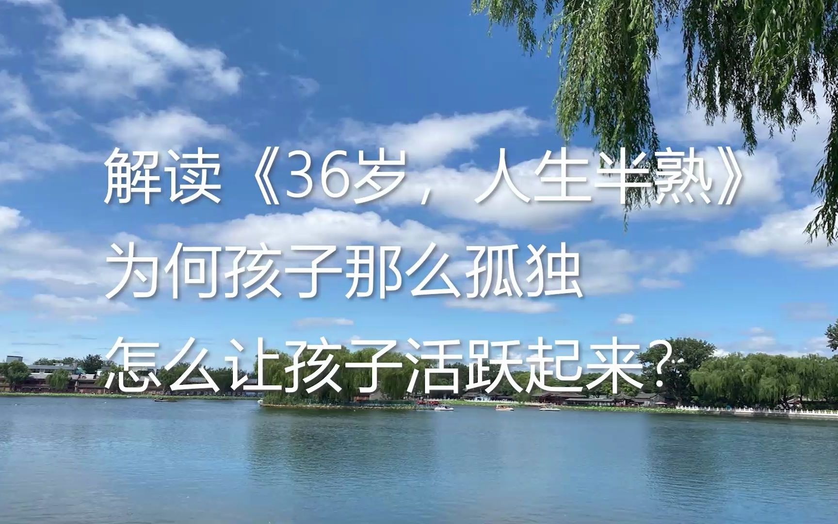 解读《36岁,人生半熟》:为何孩子那么孤独,如何让孩子活跃起来?哔哩哔哩bilibili