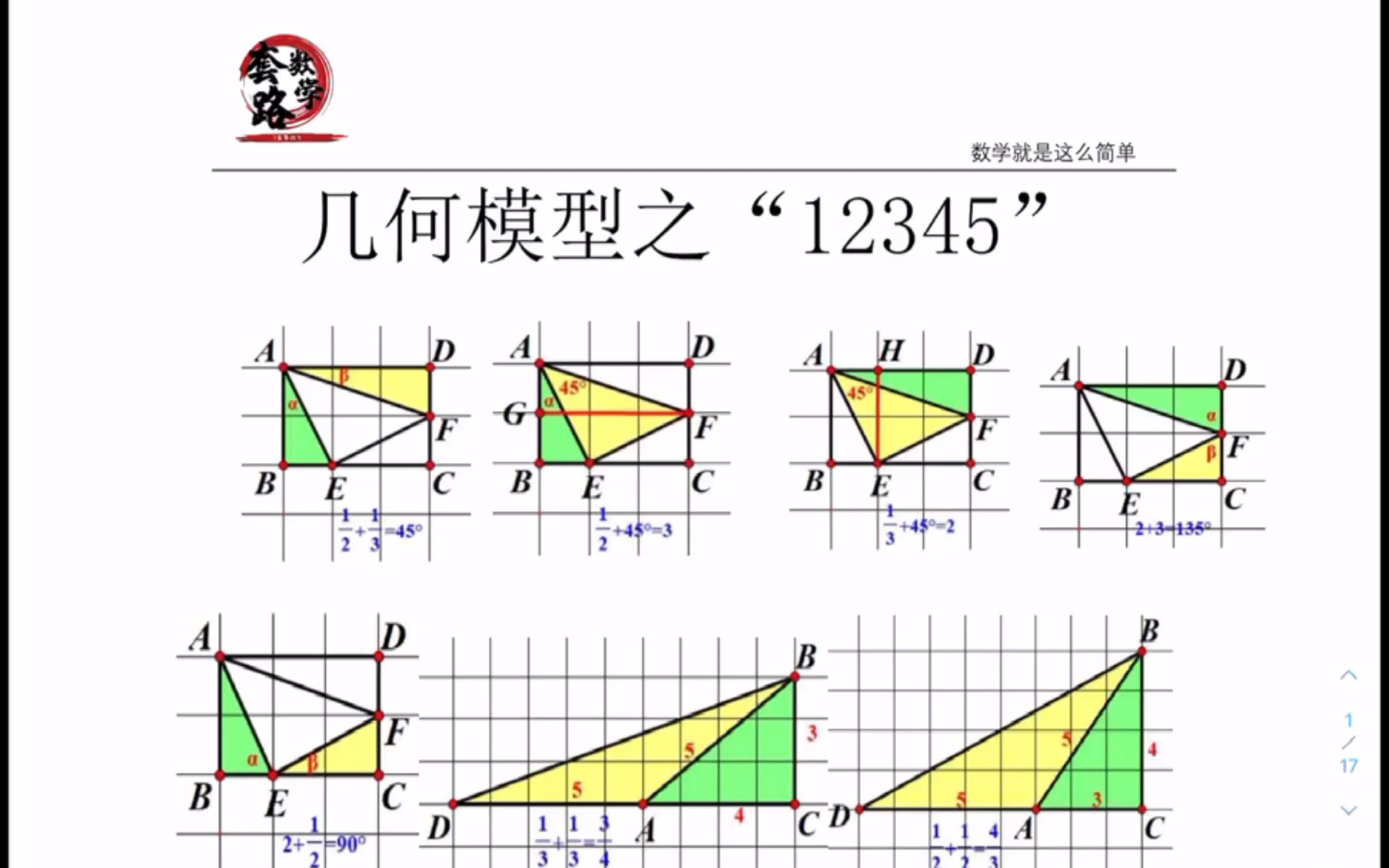 [图]你所不知道的中考压轴题数学模型-12345模型