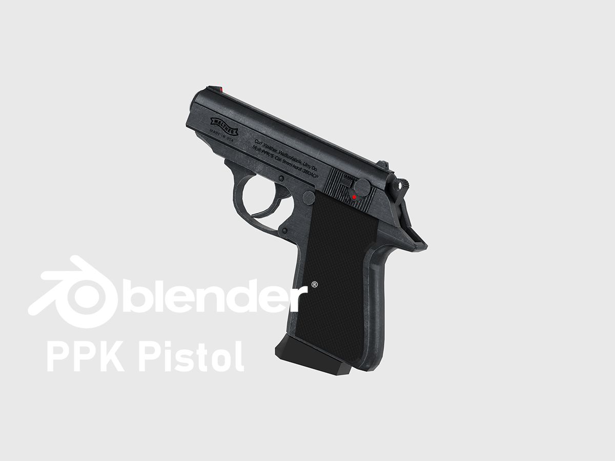 【blender】ppk pistol