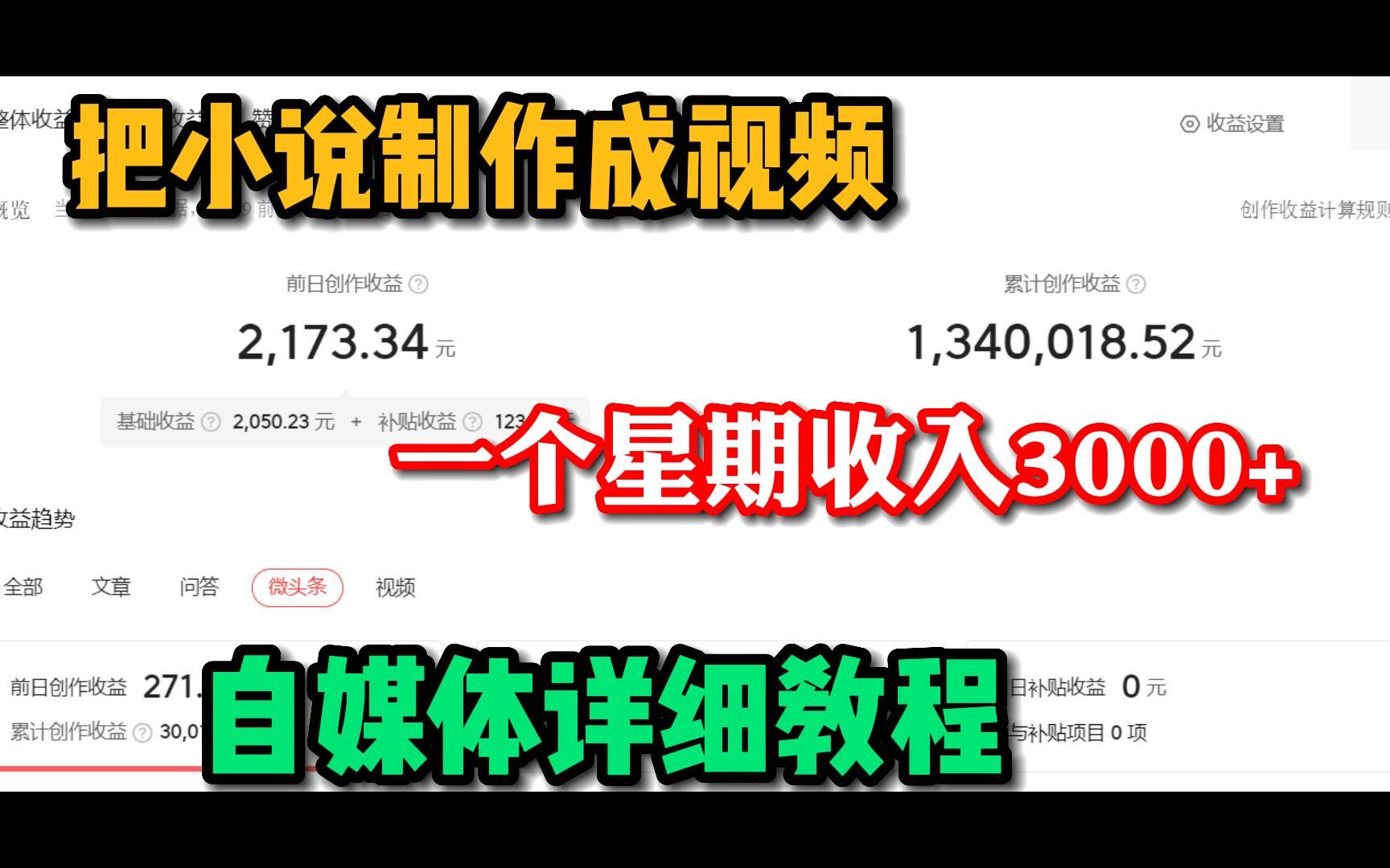 副业赚钱|吧小说制作成视频,一周收获3000+!零成本人人可做,分享实操哔哩哔哩bilibili