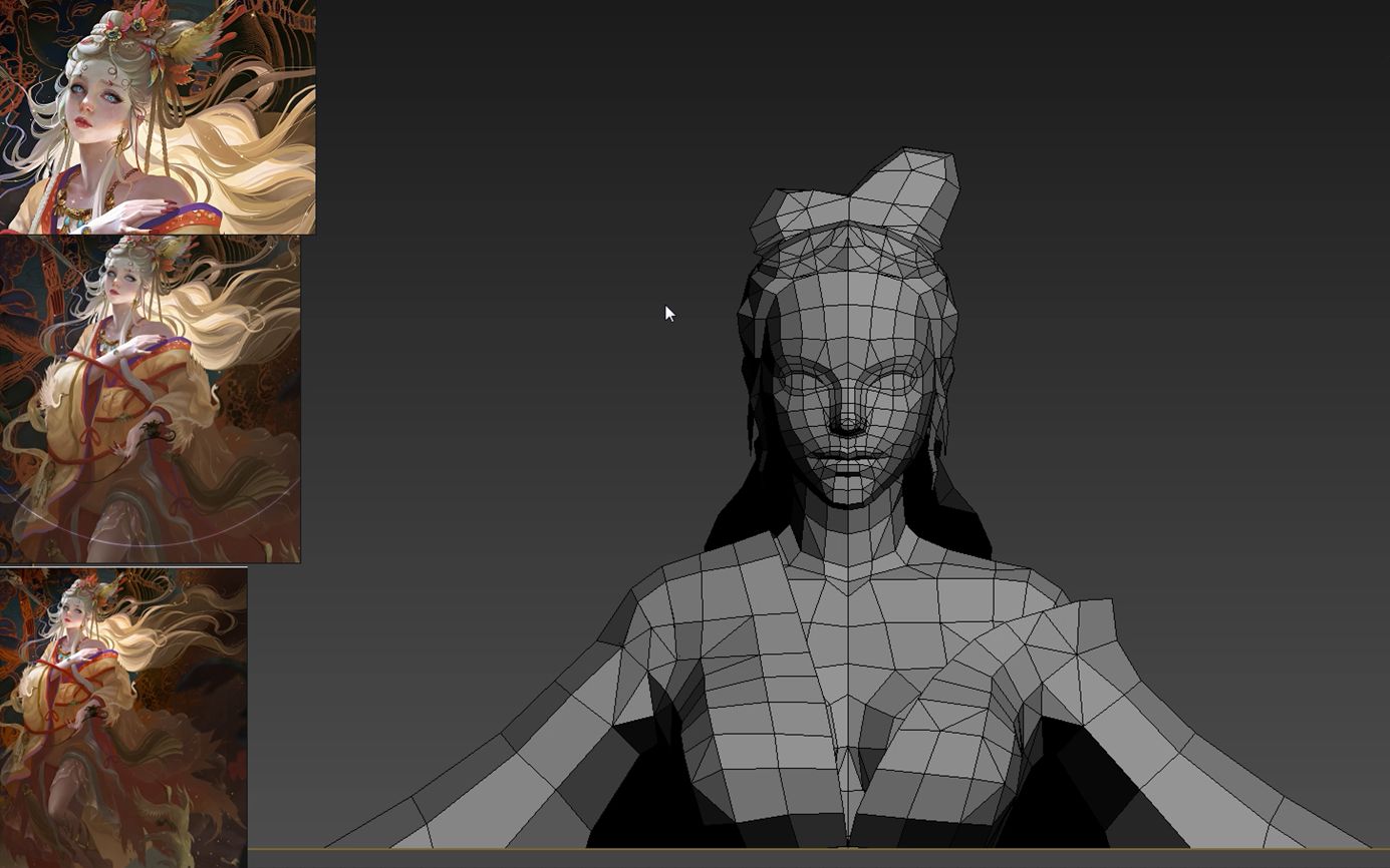 【3dmax】古典风女性人物角色建模