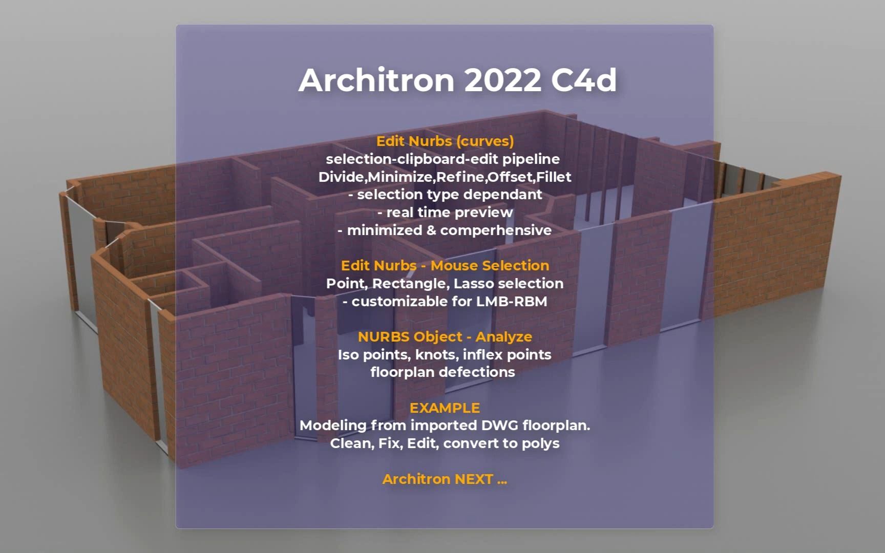 C4D Nurbs曲线建筑建模插件Architron 2022 Cinema 4D 教程哔哩哔哩bilibili