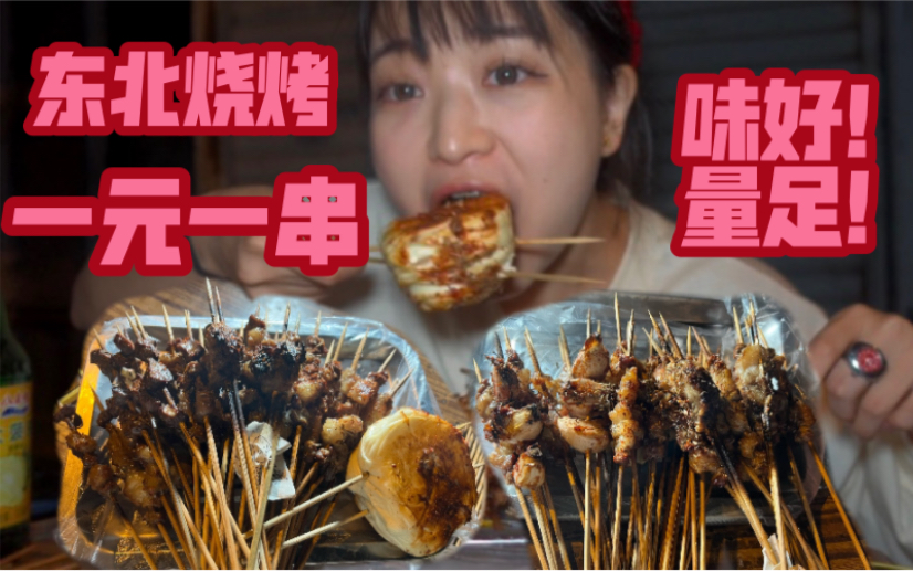 一元一串的烧烤!肉串肉串肉串!十年前的价格吧!!!_哔哩哔哩_bilibili