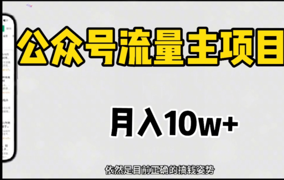 公众号流量主项目,月入10w+哔哩哔哩bilibili