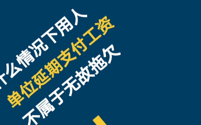 用人单位在什么情况下延期支付工资,不算拖欠工资?哔哩哔哩bilibili