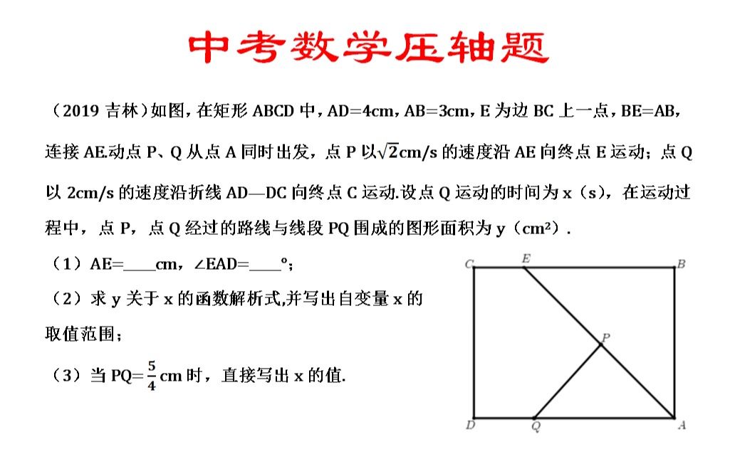 [图]中考数学压轴题28：动点产生的图形面积问题