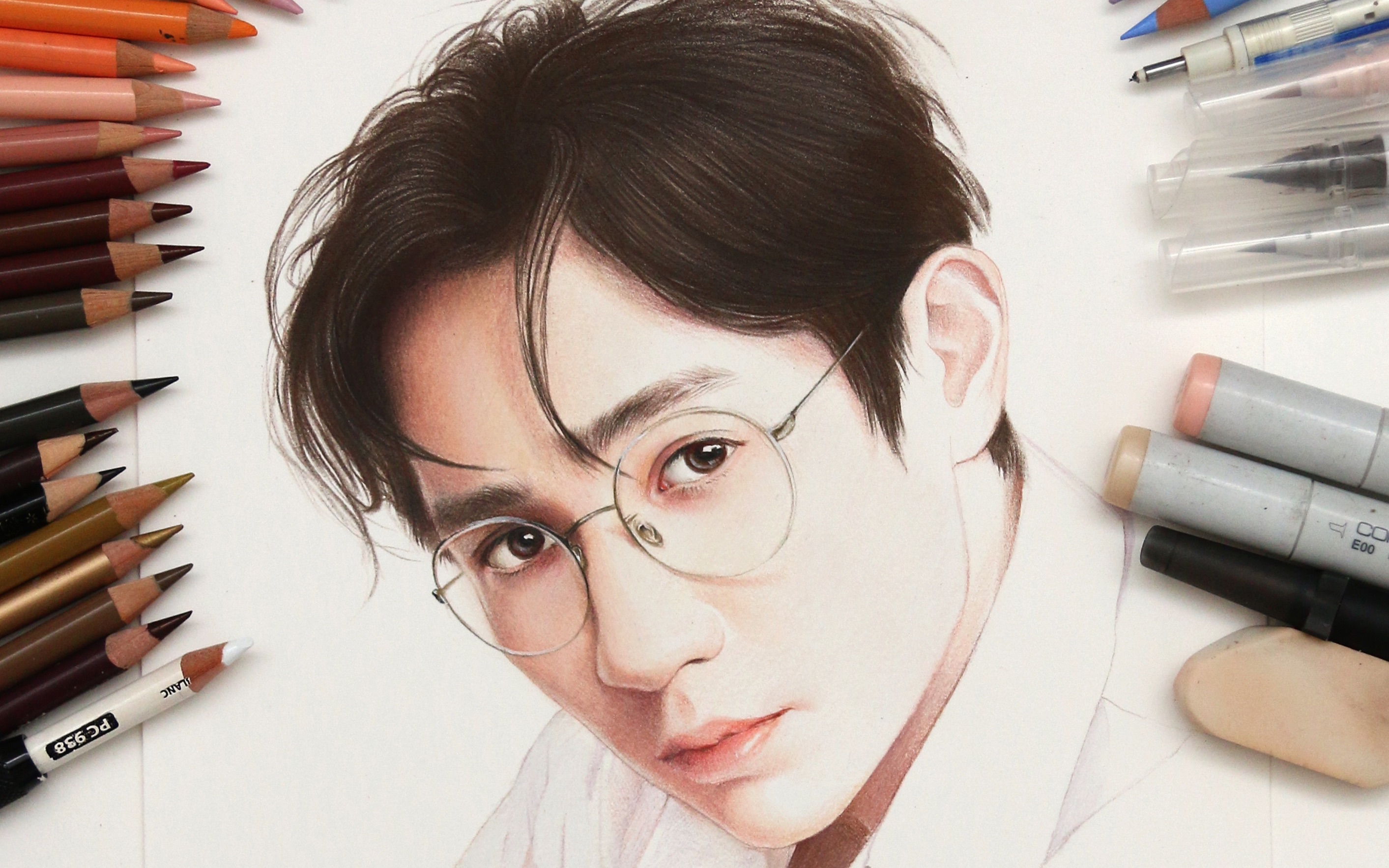 朱一龙彩铅手绘