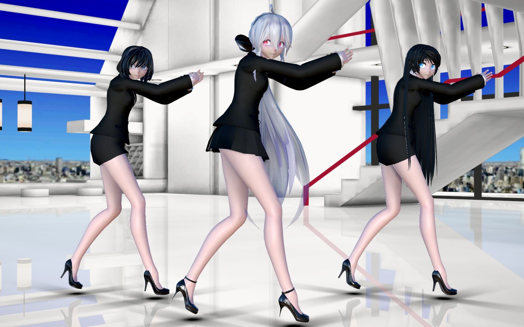 [图]MMD Haku uniform 3P penthouse 120 Tipsy_BiliBili RAY MMD