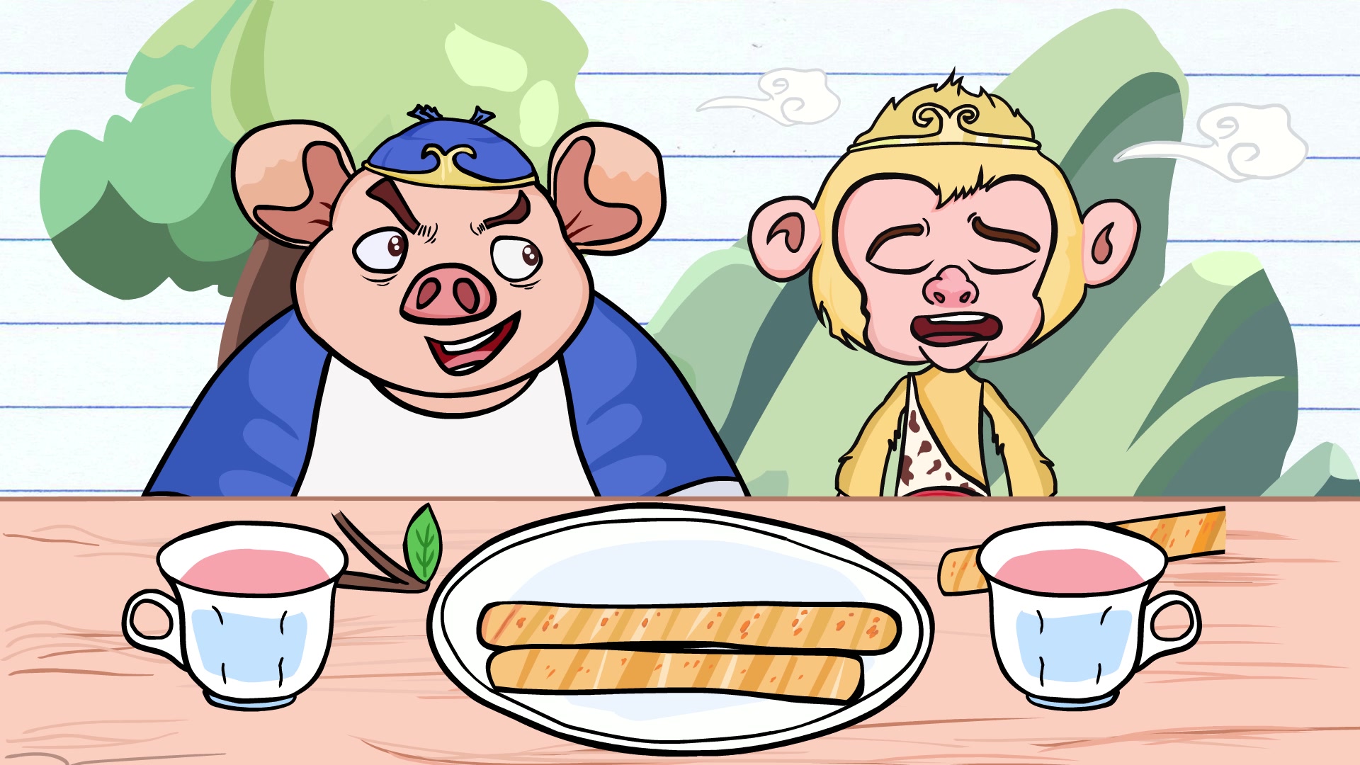 手绘动画:孙悟空猪八戒吃辣条,悟空嫌辣,八戒却吃得津津有味_哔哩哔哩