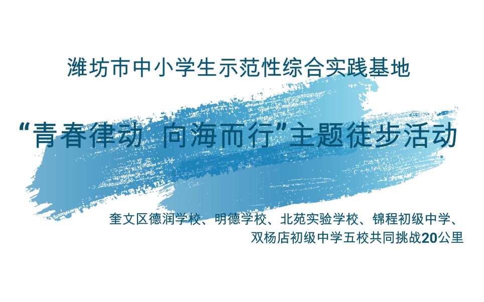 奎文区德润学校、明德学校、北苑实验学校、锦程初级中学、双杨店初级中学五校共同挑战20km徒步活动哔哩哔哩bilibili