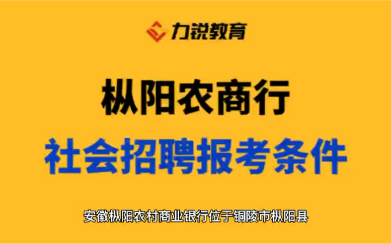 安徽枞阳农商行社会招聘报名条件哔哩哔哩bilibili