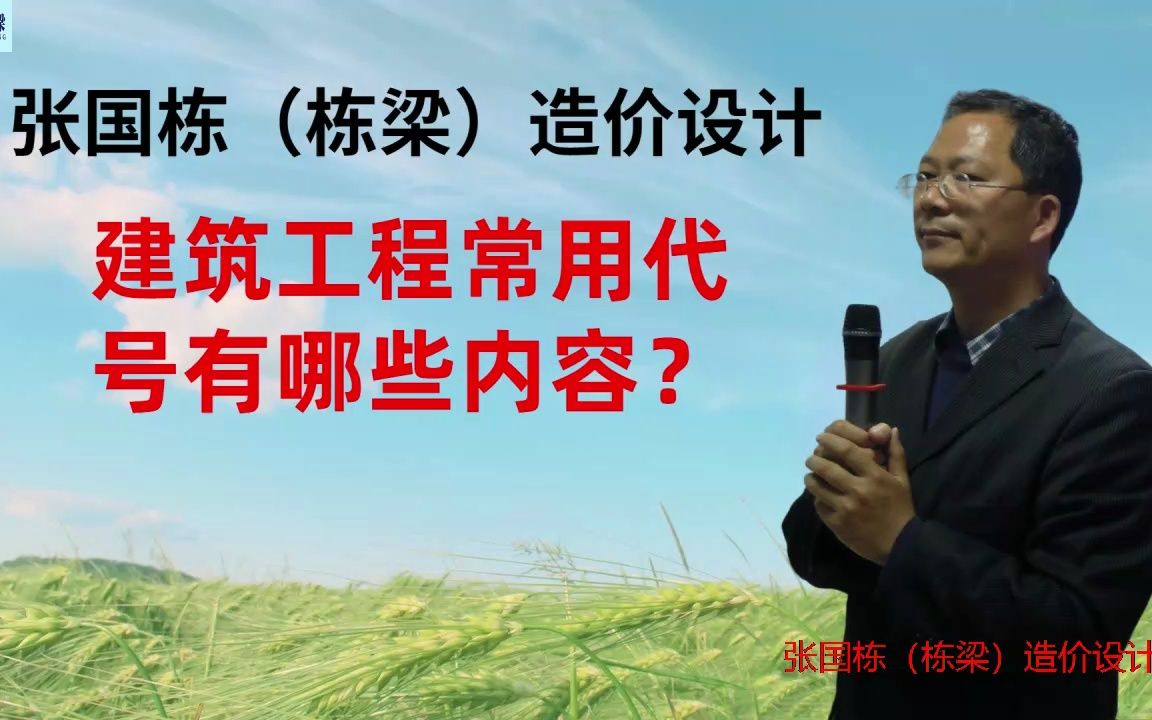 张国栋(栋梁)造价设计:建筑工程常用代号有哪些内容?哔哩哔哩bilibili