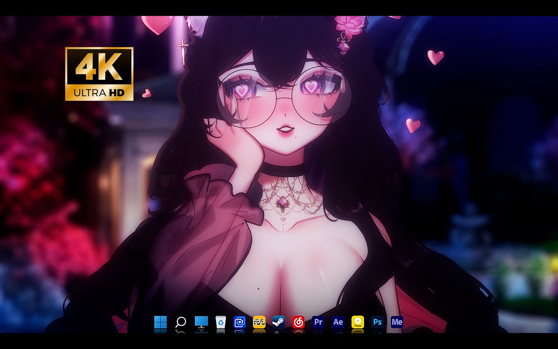 「深色睡莲」4k美少女动态壁纸分享