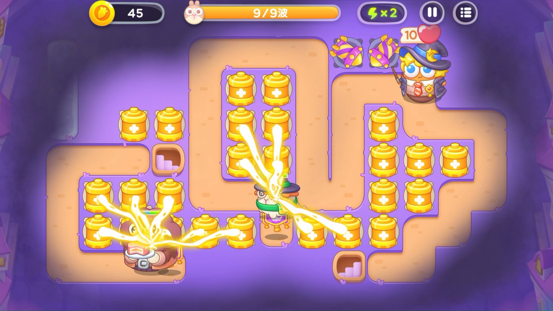 《保卫萝卜4》l11-35(阿波与魔法宝藏第35关)金萝卜全清参考攻略