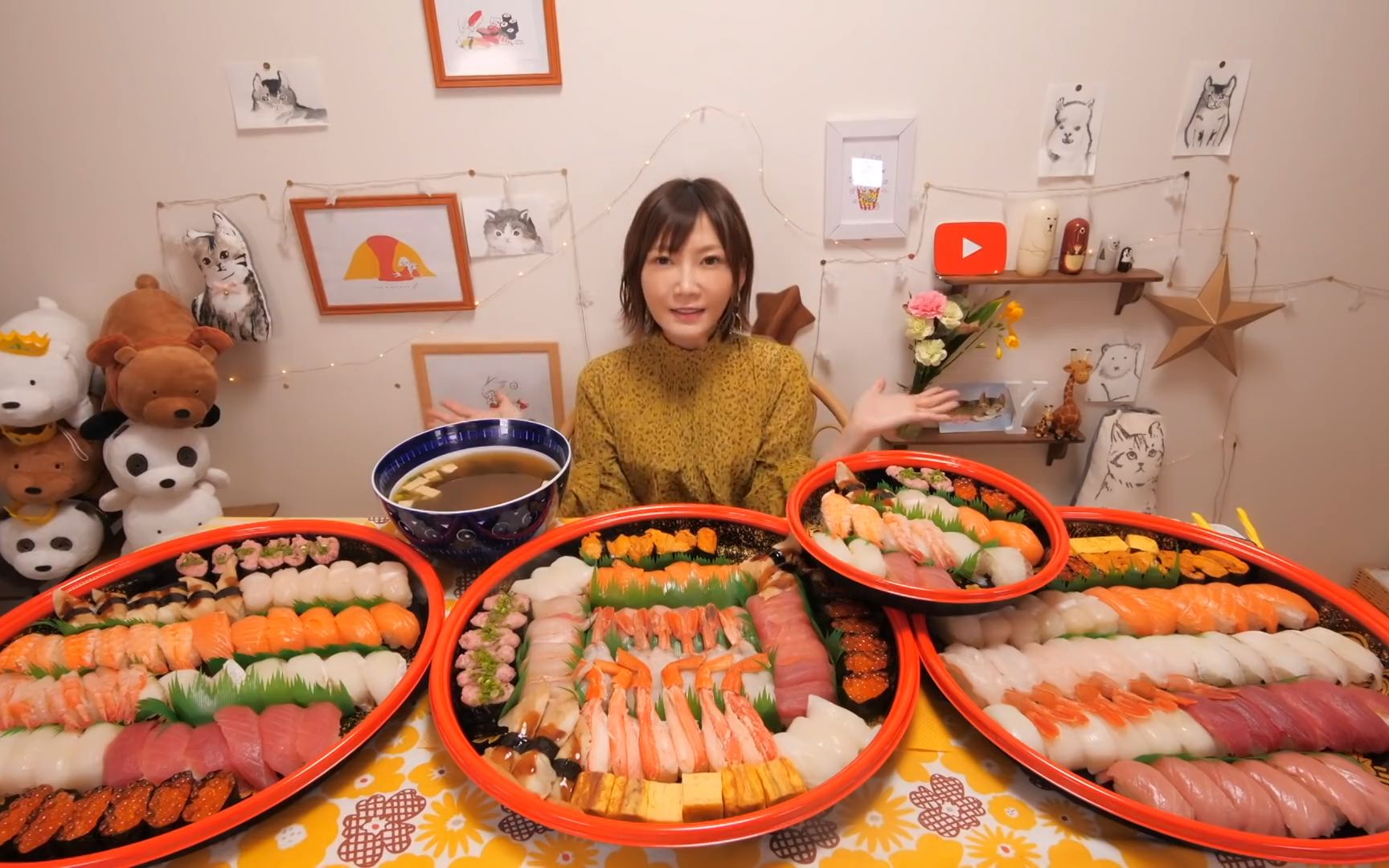 【木下大胃王】2020年吃200贯寿司!20人份【13351kcal】【200109】