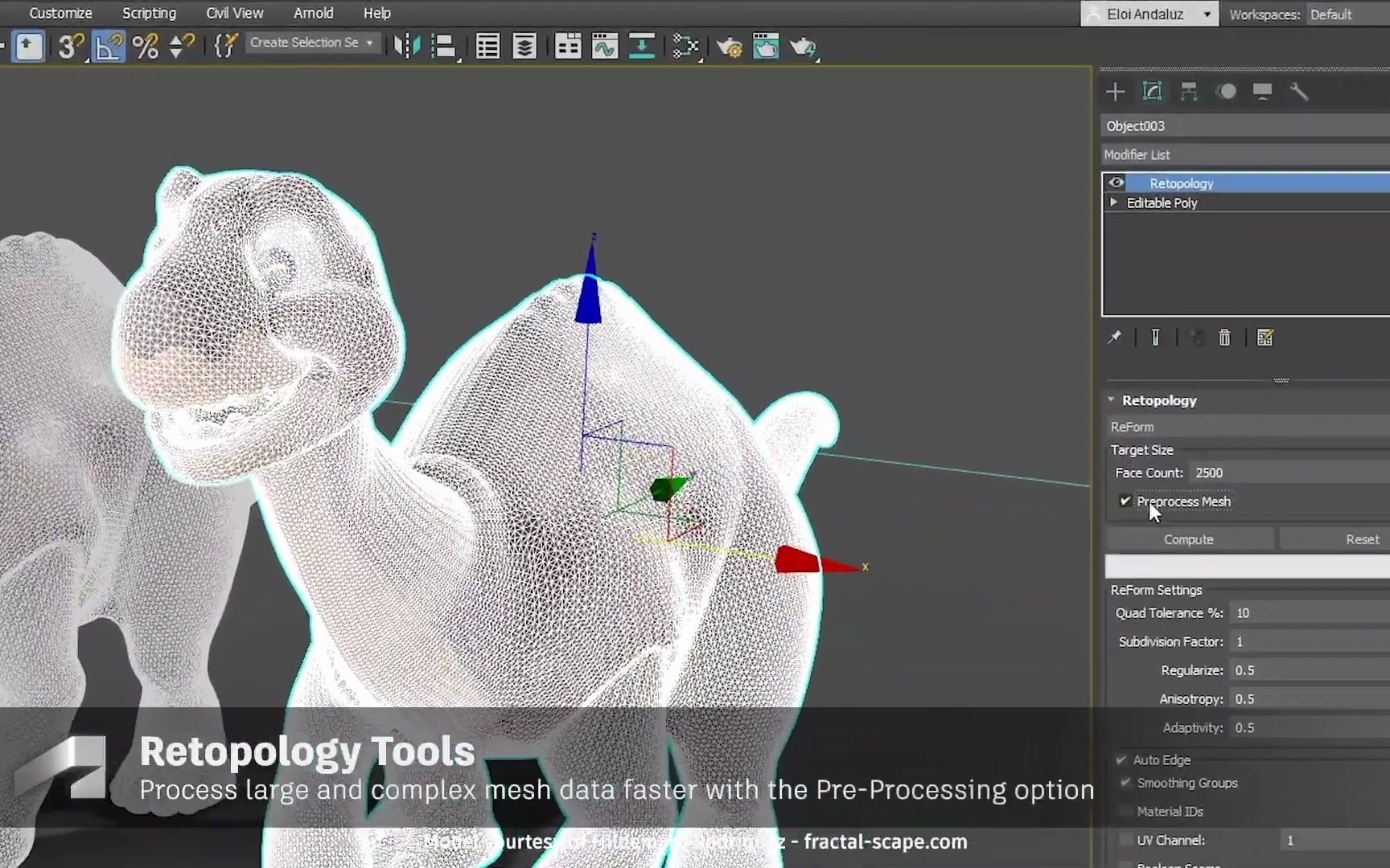 [图]3ds Max 2023最新的重新拓扑工具： Retopology1.2