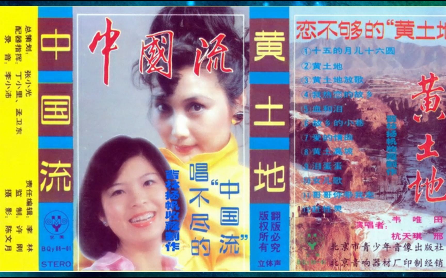 1988年《唱不尽的中国流.恋不够的黄土地》韦唯.田震.杭天琪.邢林.十五的月儿十六圆.黄土地.赶牲灵.我热恋的故乡.血和泪.故乡的小巷.爱的情曲.黄土高坡哔...