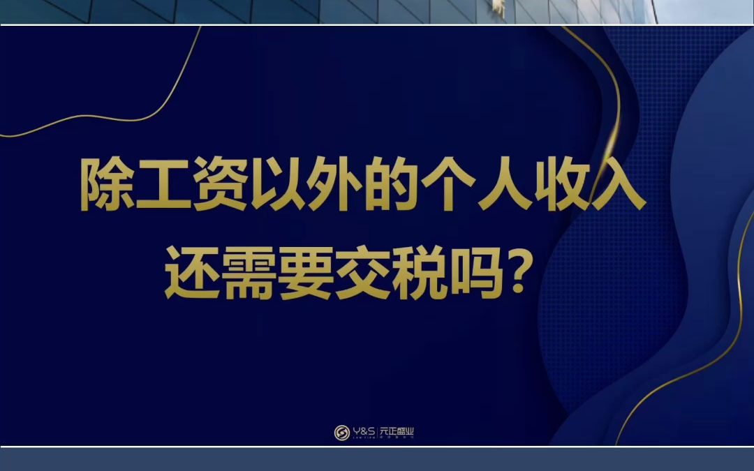 除工资以外的个人收入还需要交税吗?哔哩哔哩bilibili