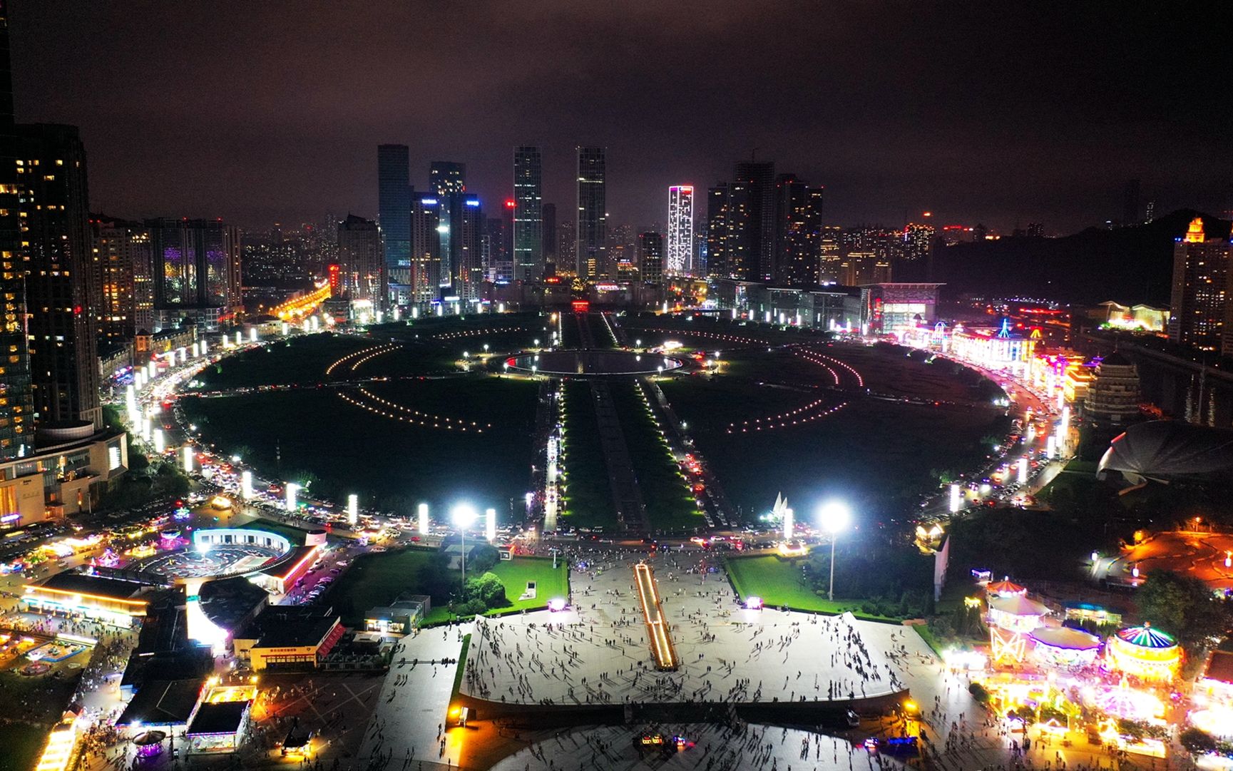 大连星海湾星海广场夜景航拍(2022.7.23)_哔哩哔哩_bilibili