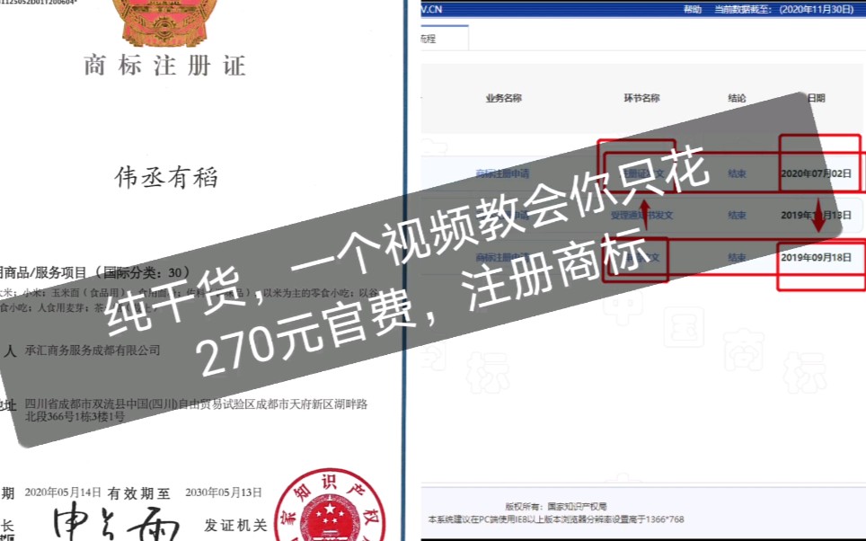 纯干货,一个视频教会你只花270元官费注册商标哔哩哔哩bilibili