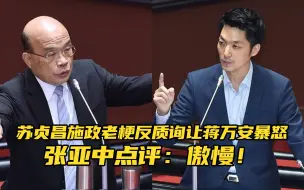 Tải video: 苏贞昌使出老梗“反质询”让蒋万安暴怒，张亚中点评：傲慢！