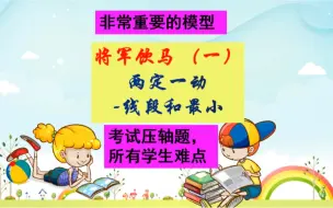 Download Video: 将军饮马（一）两定一动求三条线段和最小，贯穿初中三年