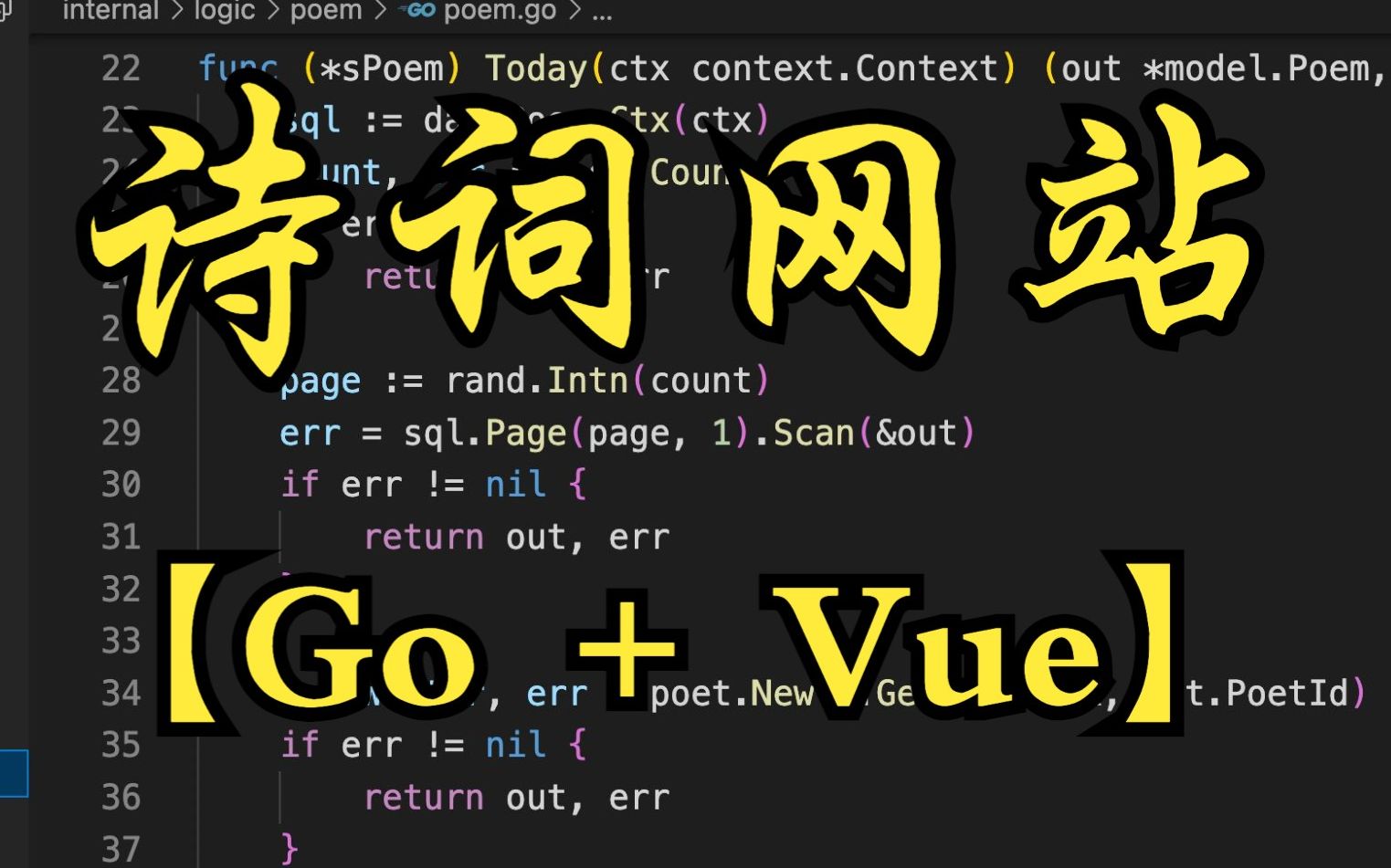 【Go语言实践】基于 Go 和 Vue 的诗词网站哔哩哔哩bilibili