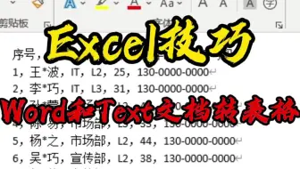 Excel技巧_Word和Text文档整理成表格