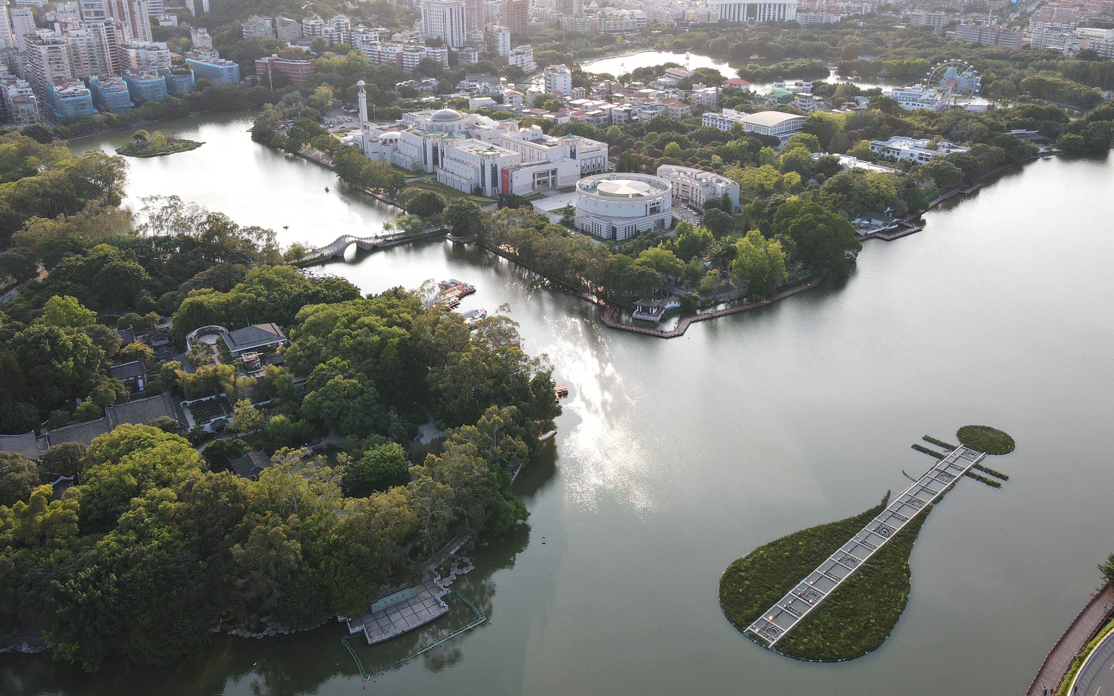 大疆mavic air2 航拍福州 拉锯两公里 4k60fps原片直出 福州西湖-湖