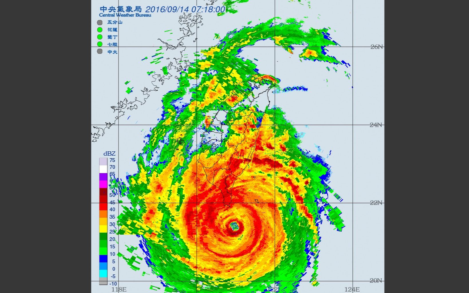 台风201614莫兰蒂(meranti)状锿(多个视频)