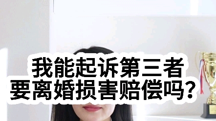 我能起诉第三者要离婚损害赔偿吗?哔哩哔哩bilibili