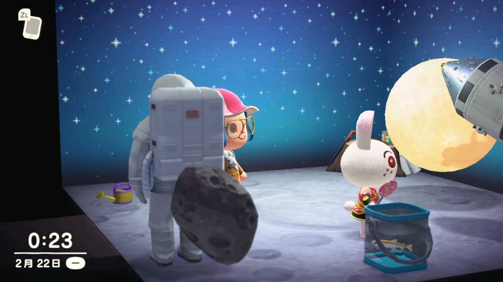 动物之森 月兔嚼棒棒糖,吃不完那种棒棒糖.