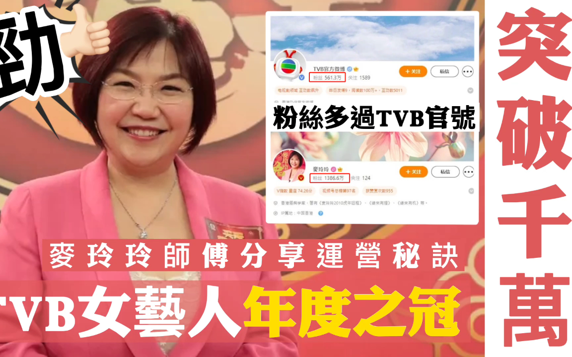 TVB女星年度之冠!麦玲玲跨界娱乐圈发展风生水起,粉丝突破千万哔哩哔哩bilibili